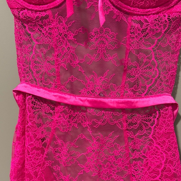 Victoria's Secret Fuchsia Lace Chemise - Picture 2 of 4